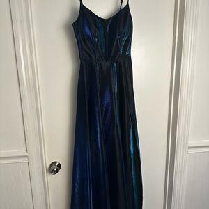 B. Smart Vibrant Blue and Black Dress